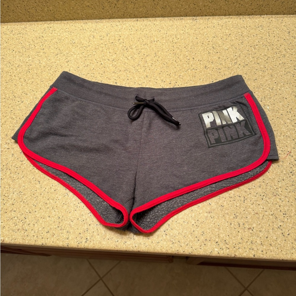 Vintage PINK Victoria's Secret Gray and Red Athletic activewear Shorts size M
